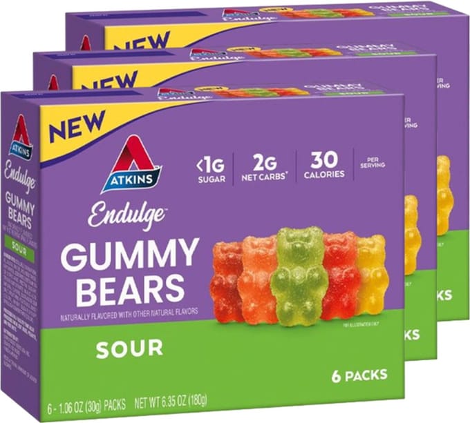 Atkins | Endulge | Gummy Bears Sour | 3 stuks | 3 x 180 gram