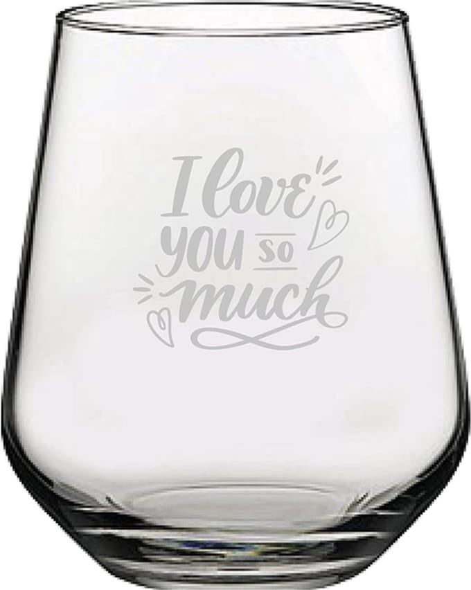 Gegraveerde Drinkglas 42,5cl I Love you so much