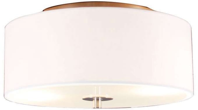 QAZQA Drum 30 R - Plafondlamp met lampenkap - 2 Lichts - Ø30 cm - crème