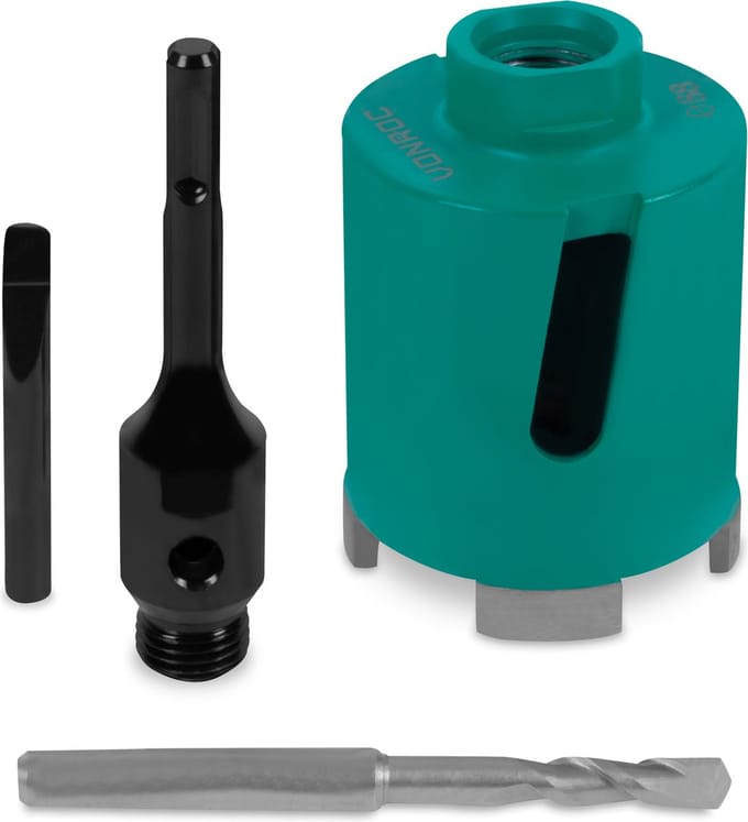 VONROC Diamant dozenboor SDS-Plus – 68mm  - Universeel – Incl. diamantboor, centreerboor, uitdrijfpen en SDS-plus adapter