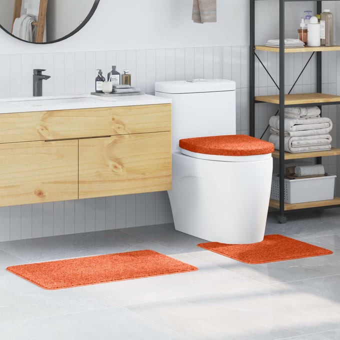 vidaXL - Antislip - Badmat - Set - 3 - st - Oranje - 50 - x - 80 - cm - PP