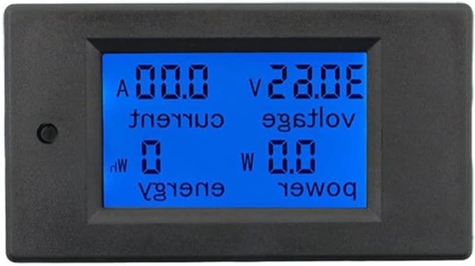 Digitale Energiemeter - Stroommeter Voltmeter - Energie Verbruik Meten - LCD Display - 100A - Zwart