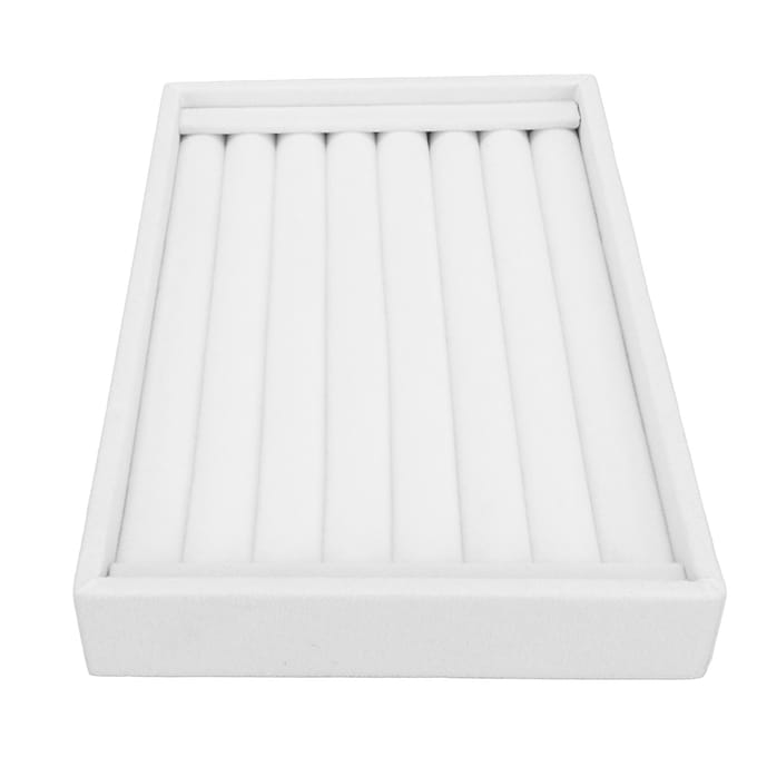 Sieradendoos 7 Vakjes Fluwelen Sieradenhouder Opberg Display Case voor Oorbellen Ketting white