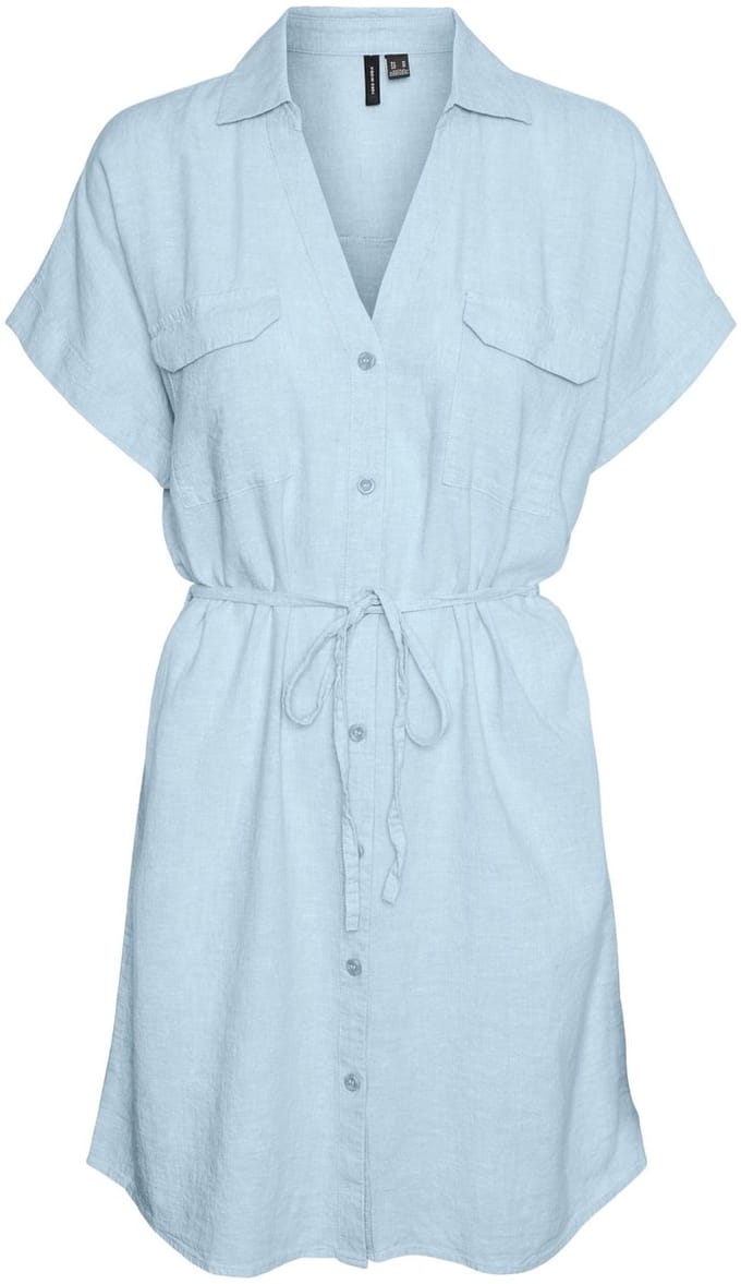 VERO MODA - VMLINN SS SHORT SHIRT DRESS WVN NOOS - Dames - Blouses