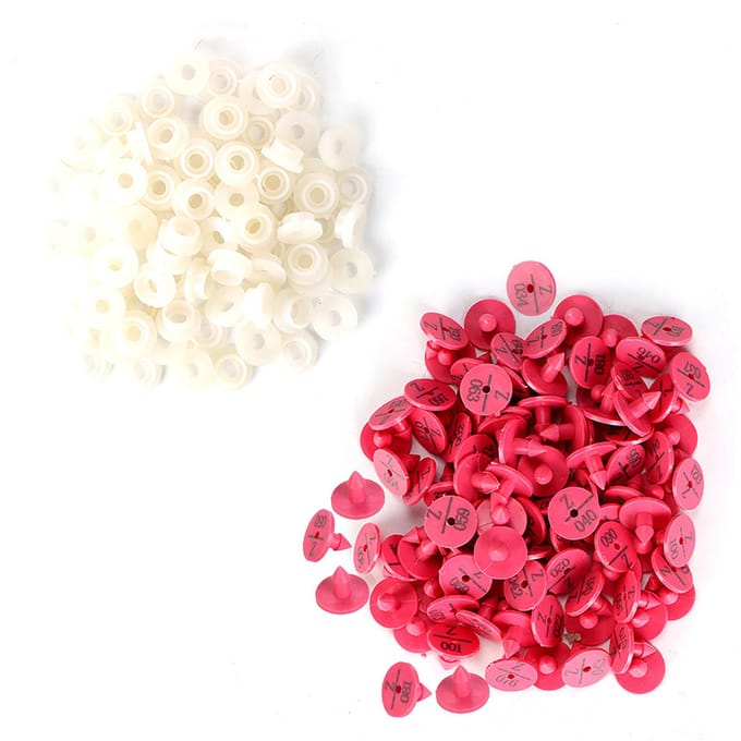 100 Stuks Kwaliteit Plastic Dier Vee Oormerk voor Konijn Vos Hond Marker Label(Rode roos) red