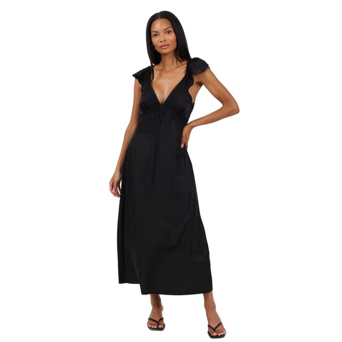 Brave Soul Dames/Dames Regular Maxi Dress (Zwart)