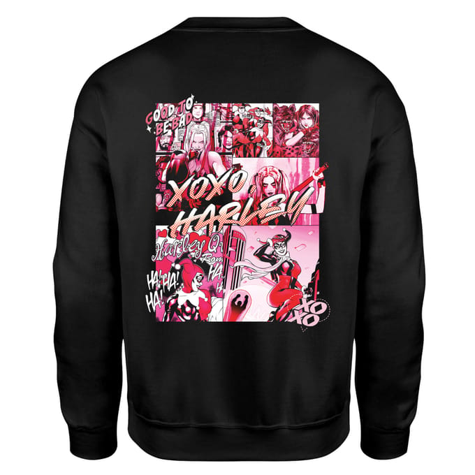 DC Comics XOXO Harley Embroidered Unisex Sweatshirt - Black - XXL