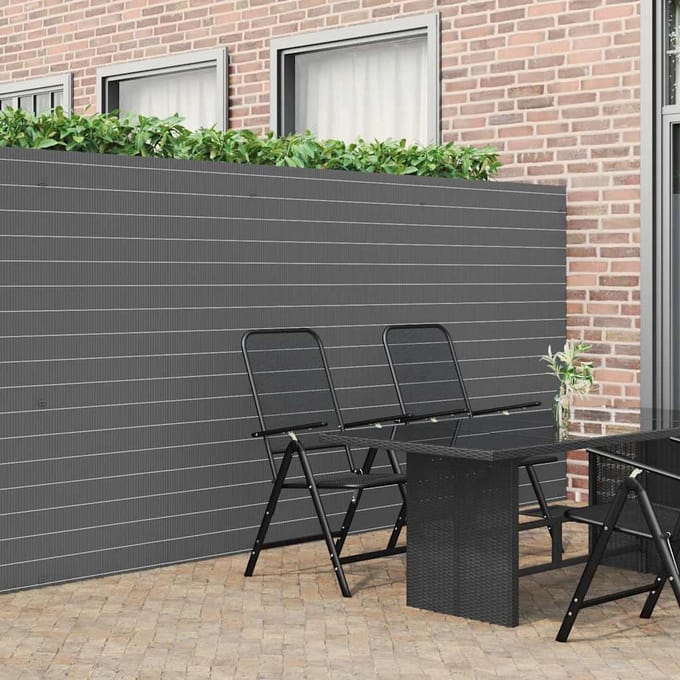 vidaXL - Tuinhek - Dubbelzijdig - Grijs - 1,8x3 - m - PVC