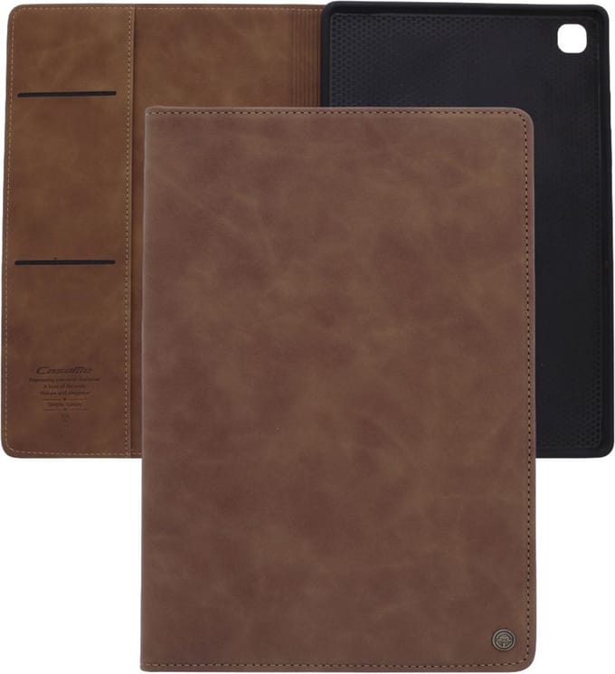 Bookcase hoesje - Tabletcase met pasjeshouder - Lichtbruin - Geschikt voor: Samsung Galaxy Tab A7 lite