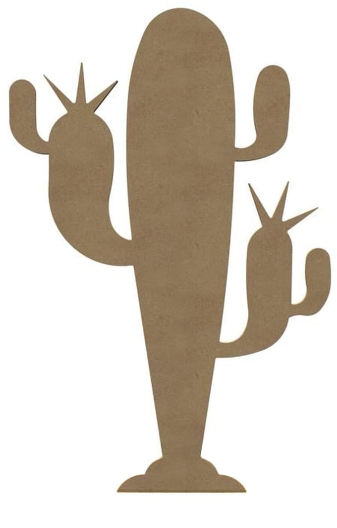 Gomille MDF figuur cactus 29 cm knutseldecoratie.