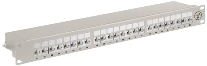 CAT 6A patchpaneel, 19 inch, 24-poorts (1 U)