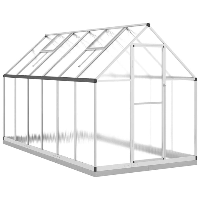 vidaXL - Tuinkas - met - basisframe - 334x169x202 - cm - aluminium - zilverkleurig