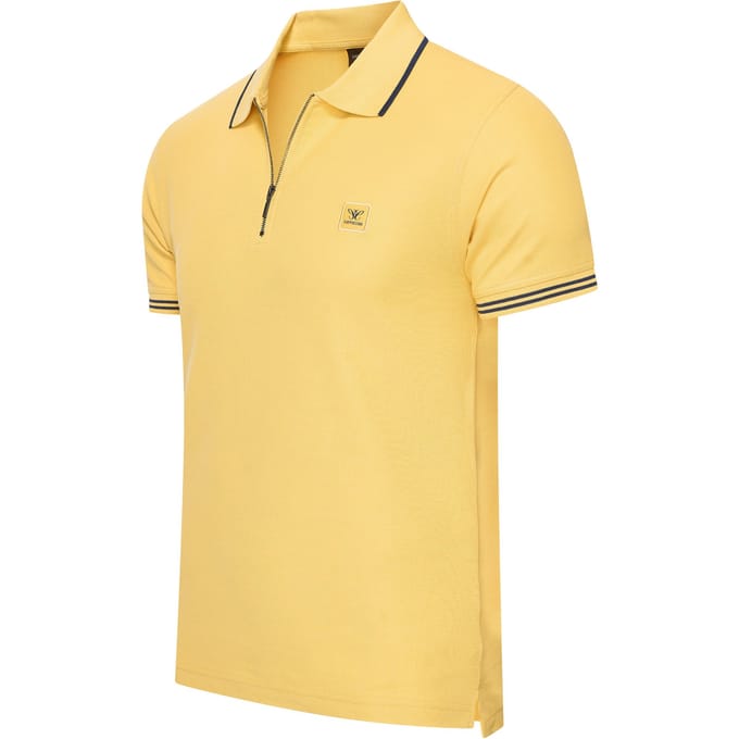 Cappuccino Italia - Heren Polo SS Torino Zip - Geel - Maat M