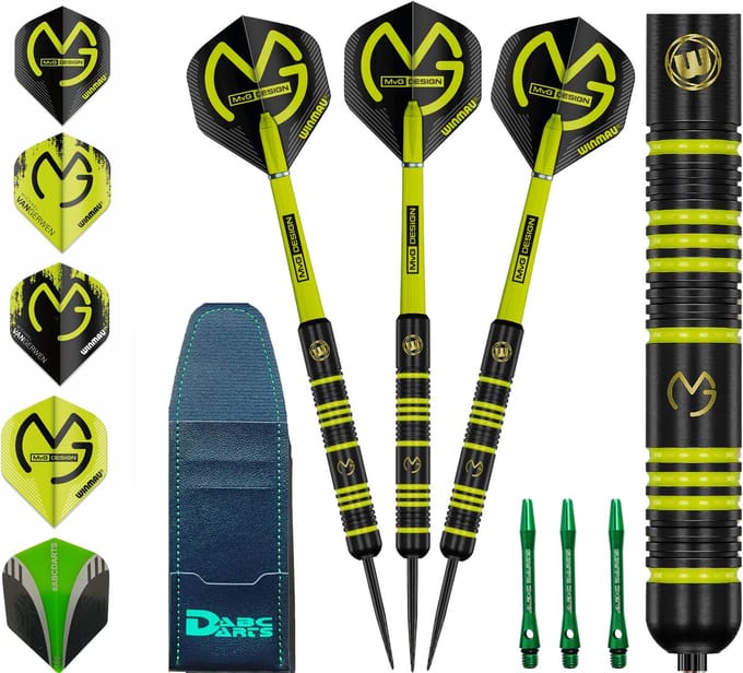 ABC Darts - Dartpijlen Brass + 4 sets Michael van Gerwen Flights