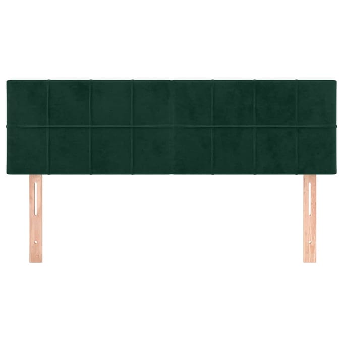 vidaXL - Hoofdborden - 144x5x78/88 - cm - fluweel - donkergroen