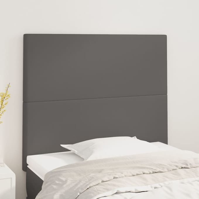 vidaXL - Hoofdbord - grijs - 100x5x118/128 - cm - kunstleer