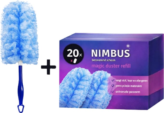 NIMBUS Magic Duster Starterkit - Handvat + 20 Navullingen - Geschikt voor Swiffer Duster