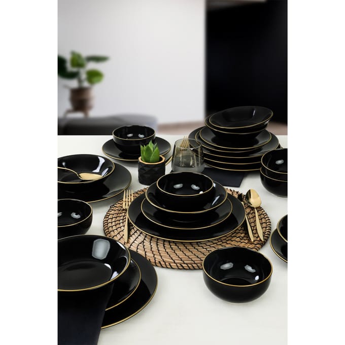 24-delige serviesset Black & Gold | Hermia