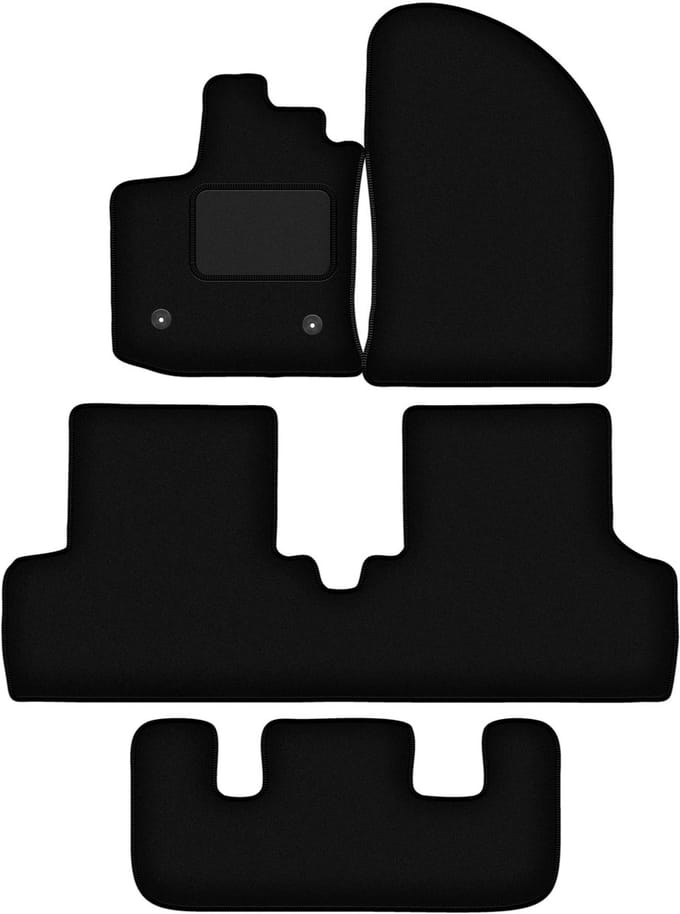 Zwarte veloursmatten voor: Dacia Lodgy 7-zits (2012-)