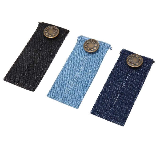3 stuks broek taille verlengers metalen knoop katoen gemakkelijk te gebruiken duurzame taille verlenger knoop voor gray