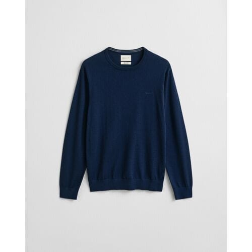 Gant Trui Extrafine Merino Wool Crew Neck Mélange Marine / male