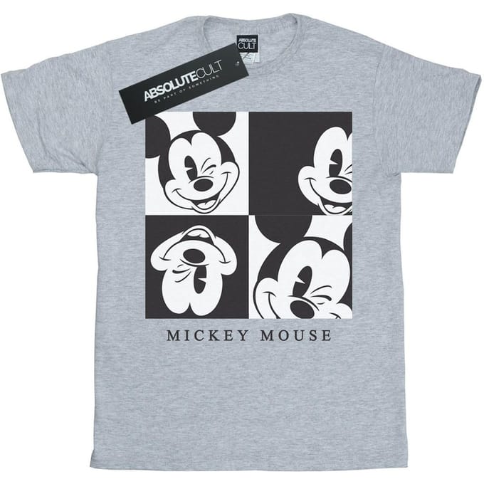Disney Heren Mickey Mouse Knipoog T-shirt (Sportgrijs)