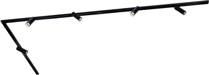 Ledvion - LED Railverlichting 3M + 5 Railspots (Zwart - Dimbaar - GU10 Fitting) - 1-Fase