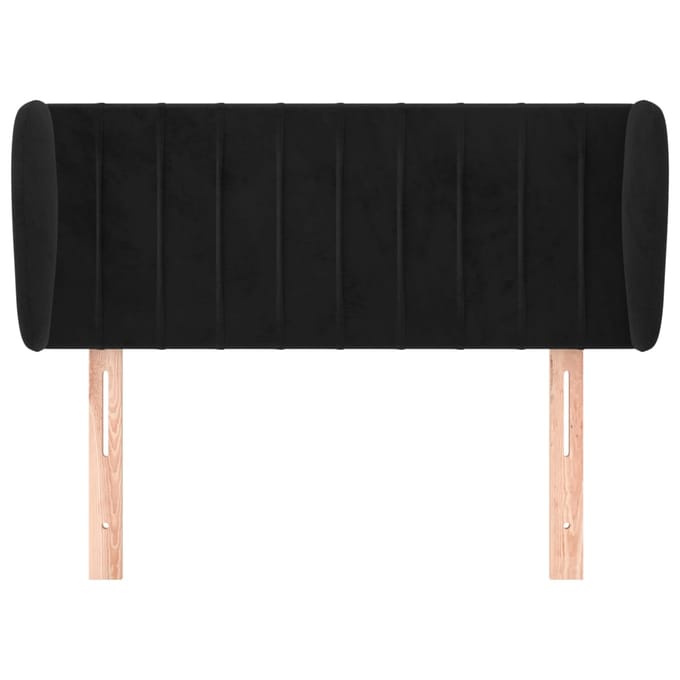 vidaXL Hoofdbord met randen 103x23x78/88 cm fluweel zwart
