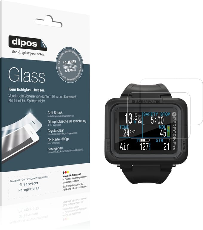 dipos – 2x Pantserfolie geschikt voor Shearwater Peregrine TX | 9H Screenprotector