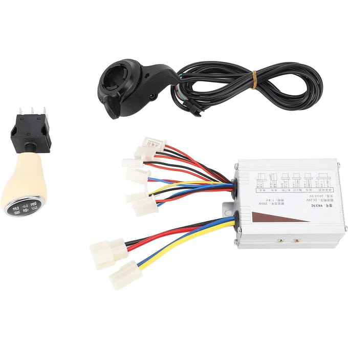 Elektrische Fiets Controller Kit 24V 350W Motor Controller Duimgas met Achteruit Vooruit Stop black