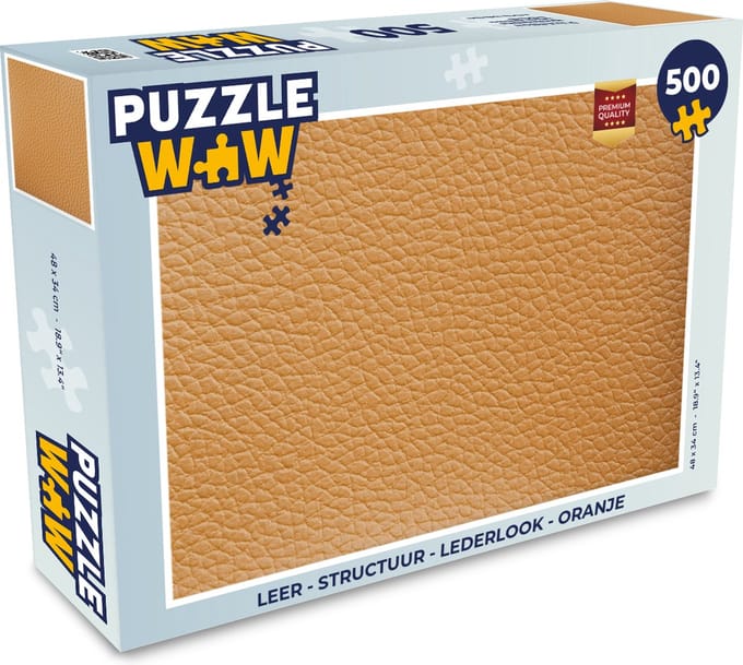 Puzzel Leer - Structuur - Lederlook - Oranje - Legpuzzel - Puzzel 500 stukjes