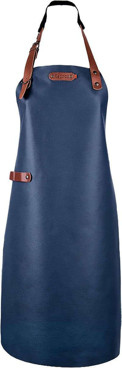 Xapron Luxe leren Schort Bovine - Navy - Medium