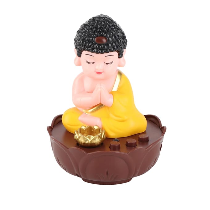 Zingende Boeddha Beeldje USB Opladen Bureau Boeddha Decoratief Beeld met Geluid voor Bureau Auto beige