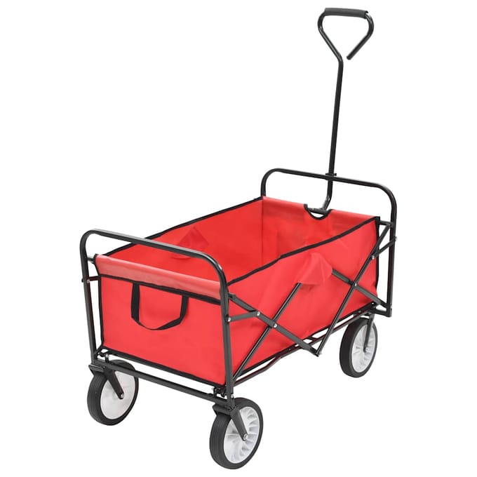 vidaXL - Handkar - inklapbaar - staal - rood