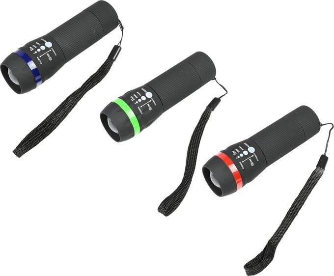 Benson Tactical LED zaklamp - 5 zoomstanden - 50 lumen - kleurenmix