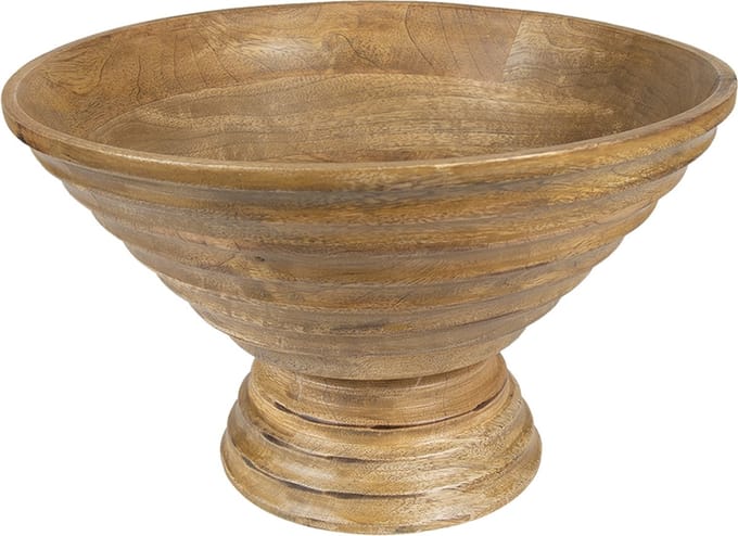 Clayre & Eef Decoratie schaal Ø 30x20 cm Bruin Hout