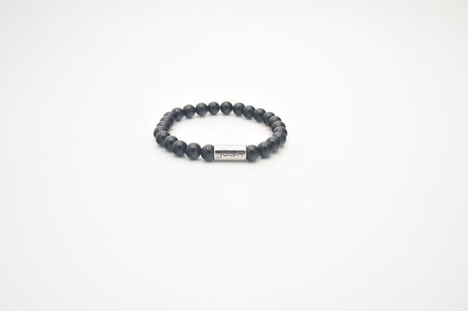 JOSH Heren Armband met Natuursteen Black | 09313-BRA
