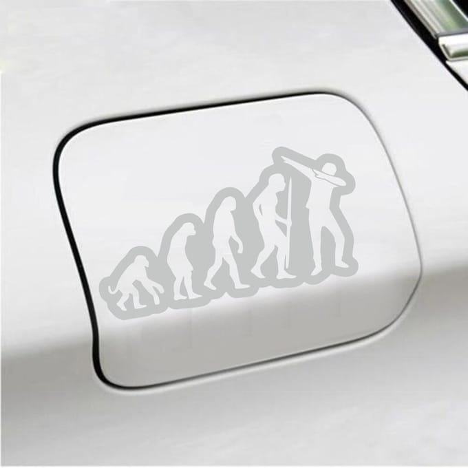 Bumpersticker - Dab - 7,7 X 14,8 - Licht Grijs