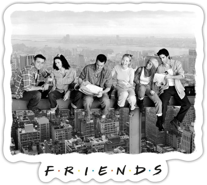 Friends New York Lunch Atop Skyscraper Parodie Sticker Maat S (max. 10 x 10cm)