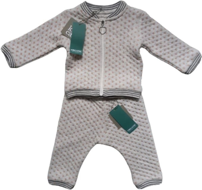Kidscase 2 delig pakje maat 56 licht grijs melee/beige