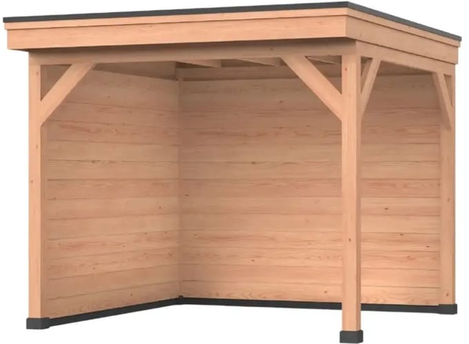 Douglas overkapping, 300 x 250, Met achterwand en zijwand, Westwood Comfort Basic