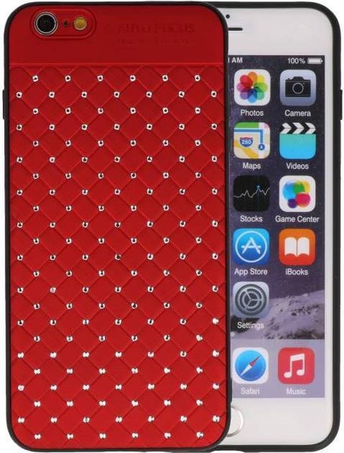 Witte Chique Hard Cases - Hoesje Geschikt voor iPhone 6 Plus Rood