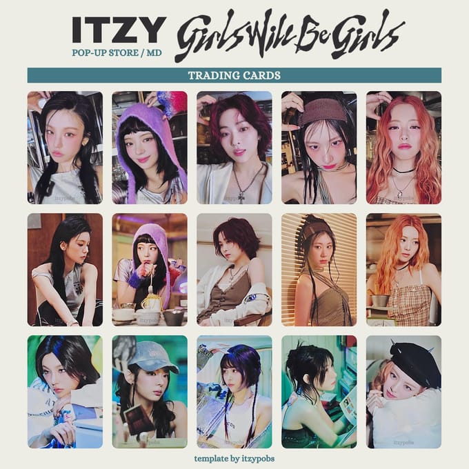 ITZY-Meisjes zullen meisjes zijn Ruilkaart gray