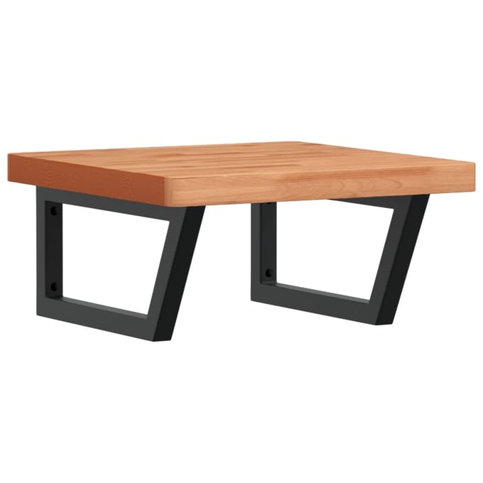 vidaXL - Badkamer - wandschap - staal - en - massief - beukenhout