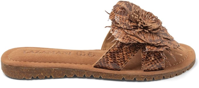 Lazamani - Moa Dames Slippers Suede Tan - Maat 38