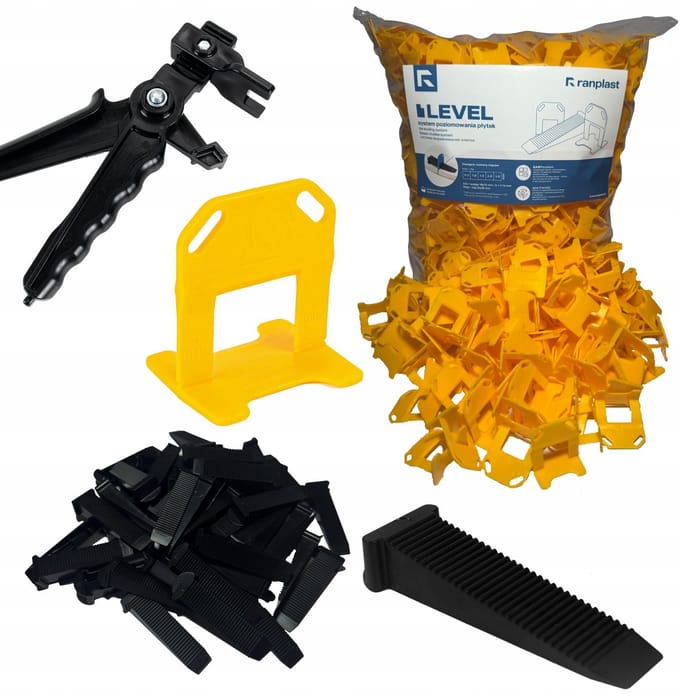 Ranplast Tegelnivelleringssysteem 1 mm - 500 clips + 100 wiggen