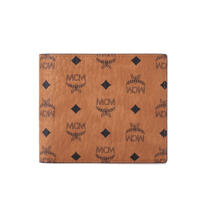 MCM Visetos Origineel Gecoat Canvas Korte Portemonnee Heren portemonnees Bruin Cognac MXSAAVI01CO001 Basic Set (Bag+Dust Bag)