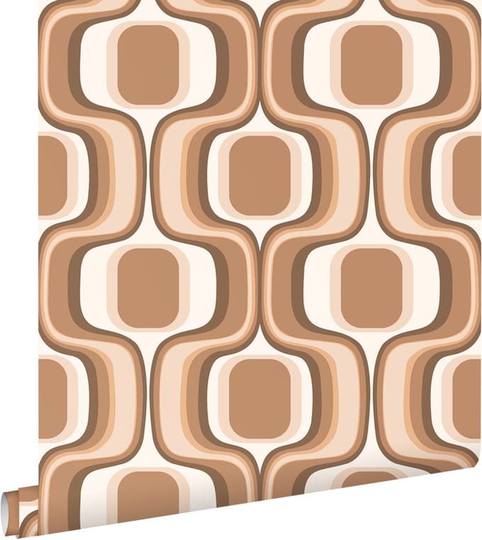 ESTAhome behang retro ornamenten bruin - 50 x 900 cm - 131582