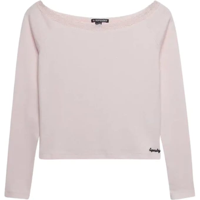 Dames T-shirt met kant Superdry Ath Ess