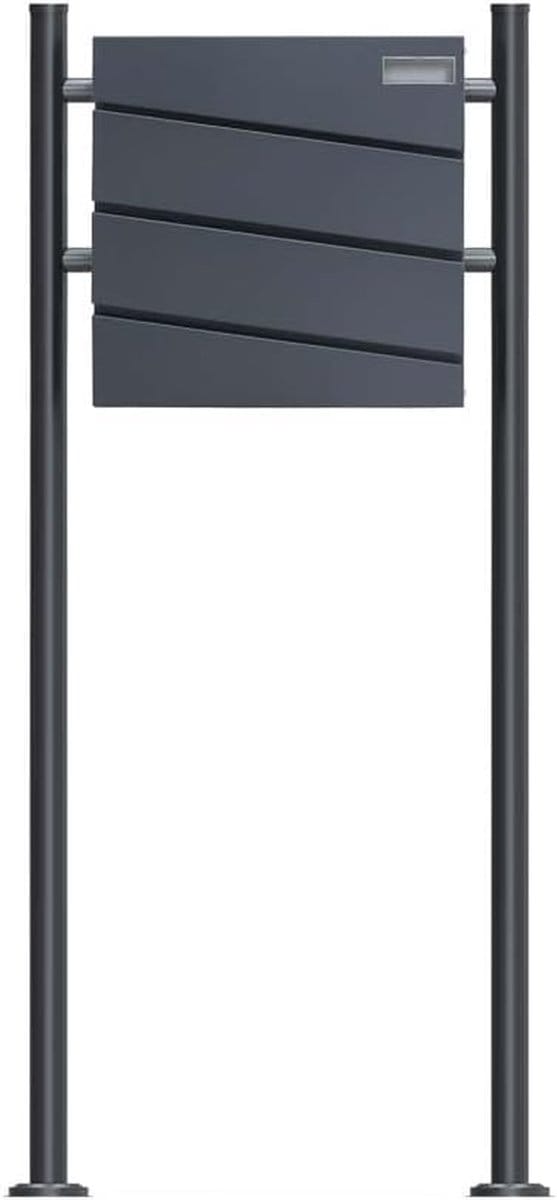 Staande brievenbus - Vrijstaande postbak - Post ontvangen - Met krantenvak - 120 cm hoog - Antraciet